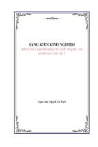 Skkn một số kinh nghiệm nâng cao công tác chủ nhiệm học sinh lớp 5