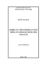 Nghiên cứu việc đảm bảo an toàn thông tin trong hệ thống tính toán lưới