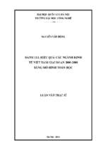 đánh giá hiệu quả các ngành kinh tế việt nam giai đoạn 2000 2008 bằng mô hình toán học