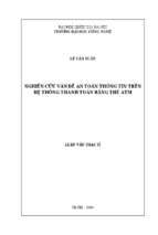 Nghiên cứu vấn đề an toàn thông tin trên hệ thống thanh toán bằng thẻ atm