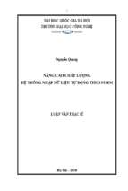 Nâng cao chất lượng hệ thống nhập dữ liệu tự động theo form