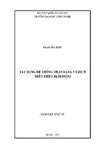 Xây dựng hệ thống nhận dạng và dịch trên thiết bị di động