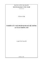 Nghiên cứu giải pháp đánh giá hệ thống an toàn thông tin