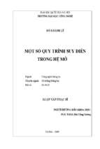 Một số quy trình suy diễn trong hệ mờ