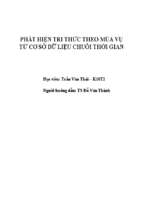 Phát hiện tri thức theo mùa vụ từ cơ sở dữ liệu chuỗi thời gian