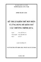 Kỹ thuật kiểm thử đột biến và ứng dụng để kiểm thử các chương trình java