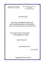Tổng hợp nanocomposite trên cơ sở polystyrene montmorillonite biến tính bằng peo theo phương pháp trùng hợp in   situ