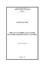 Chế tạo và nghiên cứu van spin nicoo fm cu fm kích thước nanomet