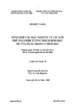 Tổng hợp các hạt nanô từ có các lớp phủ polymer tương thích sinh học để ứng dụng trong y sinh học