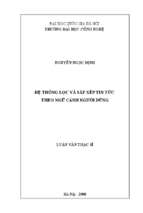 Hệ thống lọc và sắp xếp tin tức theo ngữ cảnh người dùng