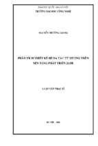 Phân tích thiết kế hệ đa tác tử hướng trên nền tảng phát triển jade