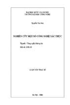 Nghiên cứu một số công nghệ xác thực