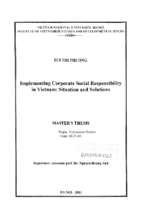 Implementing corporate social responsibility in vietnam  situation and solutions