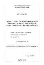 Nghiên cứu kỹ thuật điều khiển thâm nhập môi trường và hiệu quả năng lượng trong mạng cảm biến không dây