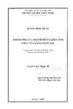 ảnh hưởng của thành phần in đến tính chất của màng nano tio2