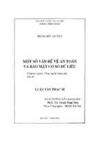 Một số vấn đề về an toàn và bảo mật cơ sở dữ liệu