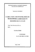 Fabrication and investigation on microsphere laser based on er doped silica glass   m.a. thesis. nano materials and devices
