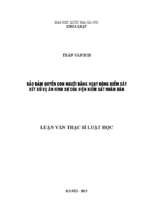 Bảo đảm quyền con người bằng hoạt động kiểm sát xét xử vụ án hình sự của viện kiểm sát nhân dân