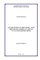 Vật liệu tổ hợp cấu trúc micro nano trên nền pzt  nghiên cứu chế tạo và các tính chất đặc trưng