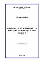 Nghiên cứu các kỹ thuật đảm bảo an toàn thông tin trong việc sử dụng tiền điện tử