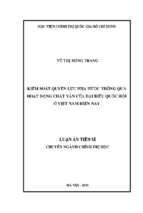 Kiểm soát quyền lực nhà nước thông qua hoạt động chất vấn của đại biểu quốc hội ở việt nam hiện nay