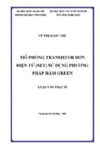 Mô phỏng transistor đơn điện tử (set) sử dụng phương pháp hàm green