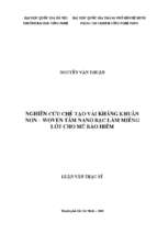 Nghiên cứu chế tạo vải kháng khuẩn non   woven tẩm nano bạc làm miếng lót cho mũ bảo hiểm