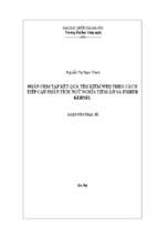 Phân cụm tập kết quả tìm kiếm web theo cách tiếp cận phân tích ngữ nghĩa tiềm ẩn và fisher kernel