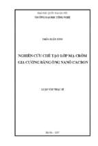 Nghiên cứu chế tạo lớp vỏ mạ crôm gia cường bằng ống nanô cacbon