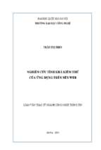 Nghiên cứu tính khả kiểm thử của ứng dụng trên nền web