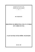 Phân tích tài chính tổng công ty cổ phần bưu chính viettel  luận văn ths. kinh doanh và quản lý  60 34 02 01