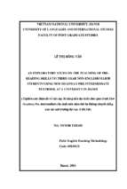 An exploratory study on the teaching of pre reading skills to third year non english major students using new headway pre intermediate textbook at a university in hanoi