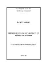 Hiệu quả sử dụng tài sản tại công ty cổ phần cơ khí đông anh