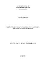 Nghiên cứu chế tạo hạt nano sắt hóa trị 0 (fe0) nhằm ứng dụng trong xử lý môi trường nước