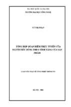 Tổng hợp quan điểm trực tuyến của người tiêu dùng theo tính năng của sản phẩm