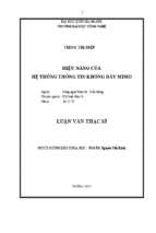Hiệu năng của hệ thống thông tin không dây mimo