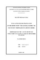 Evaluating english translation of the short story the general retires