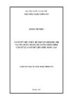 Cơ sở dữ liệu trên bộ nhớ (in   memory db) và ứng dụng trong hệ thống phần mềm cần xử lý cơ sở dữ liệu hiệu năng cao