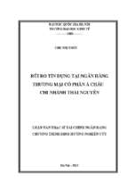 Rủi ro tín dụng tại ngân hàng thương mại cổ phần á châu chi nhánh thái nguyên