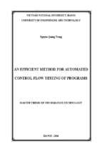 An eficient method for automated control flow testing of programs