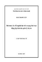 Bài toán cân đối nguồn lực trên mạng cho hoạt động lập lịch của quản lý dự án