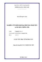 Nghiên cứu phối hợp hai phương pháp nén và mã hóa thông tin