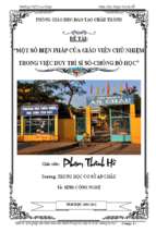 Skkn một số biện pháp của giáo viên chủ nhiệm trong việc duy trì sĩ số chống bỏ học lớp 8