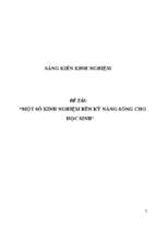 Skkn một số kinh nghiệm rèn kỹ năng sống cho học sinh thcs