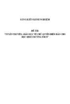 Skkn tuyên truyền và giáo dục học sinh trung học cơ sở về chủ quyền biển đảo.