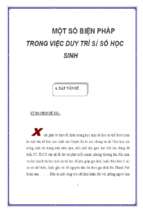 Skkn một số biện pháp trong việc duy trì sĩ số học sinh thcs