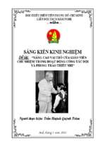 Skkn nâng cao vai trò của giáo viên chủ nhiệm trong hoạt động công tác đội và phong trào thiếu nhi