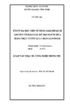 Tối ưu đa mục tiêu sử dụng giải thuật di truyền với bài toán hỗ trợ người mua hàng trực tuyến lựa chọn sản phẩm