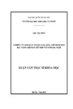 Nghiên cứu bảo quản thanh long bằng chế phẩm sinh học nano chitosan kết hợp với tinh dầu nghệ