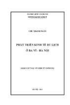 Phát triển kinh tế du lịch ở ba vì   hà nội .